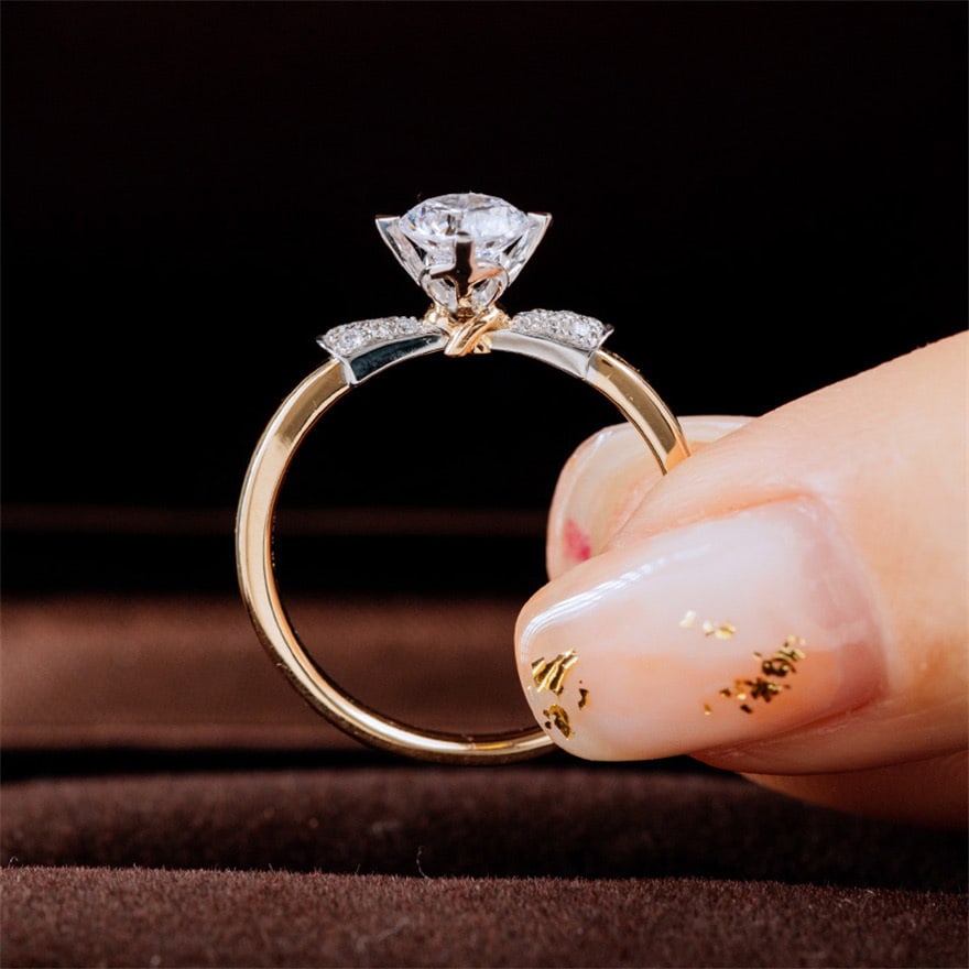 Gia Certified 14k Gold 0.50 Ct Natural E Vs2 3ex Round Diamond Ring - 6