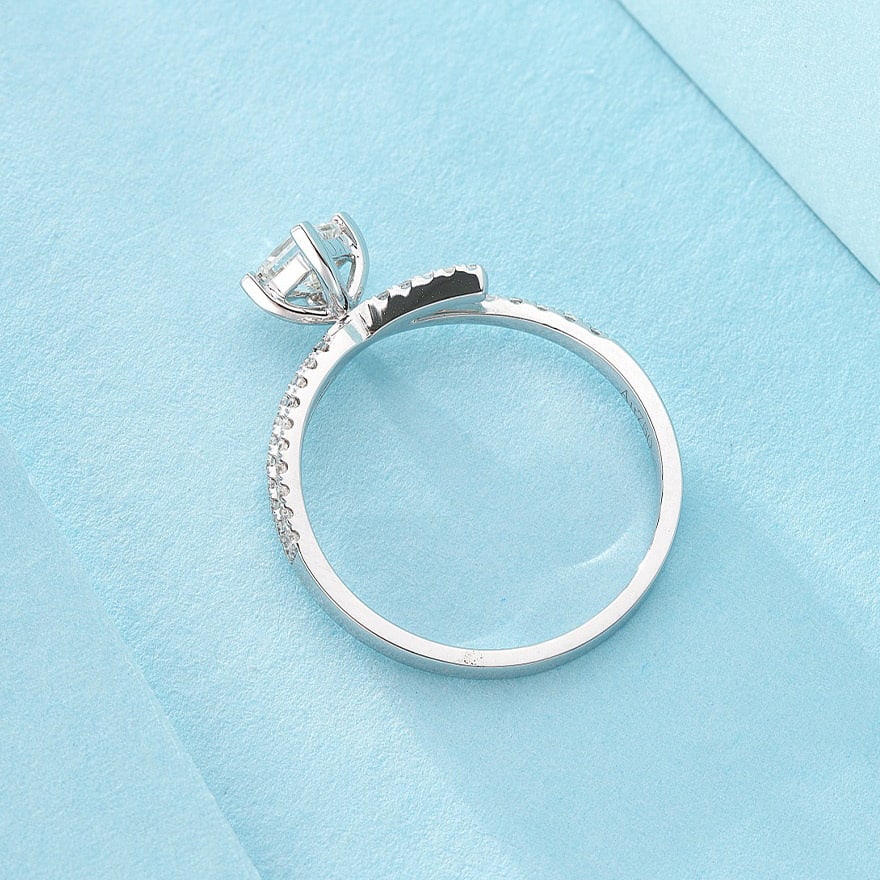 14k Gold 0.43 Ct Natural H Diamond Ring - 3