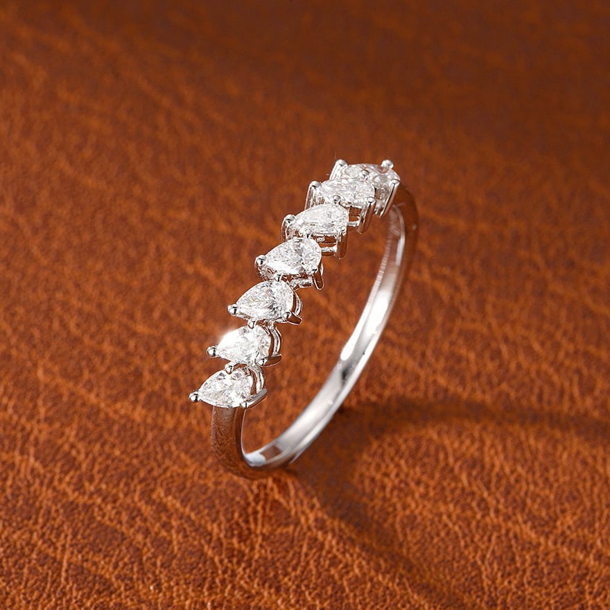 14k Gold 0.46 Ct Natural H Diamond Ring - 3
