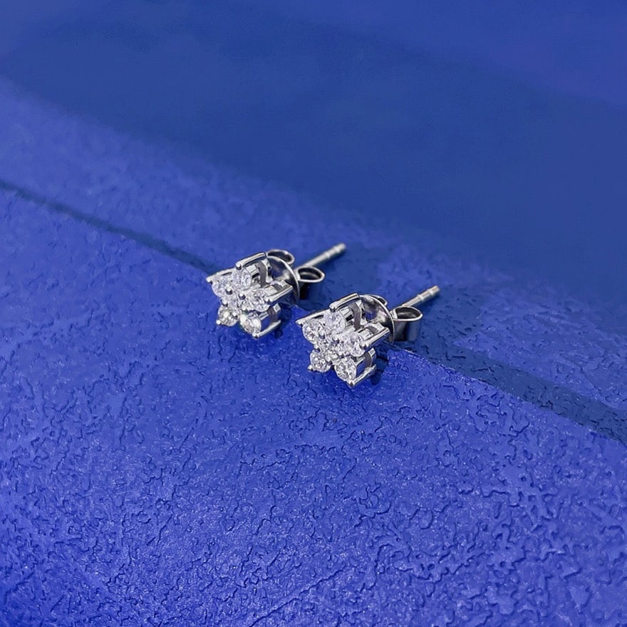 14k Gold 0.25 Ct Natural H Diamond Earrings - 3