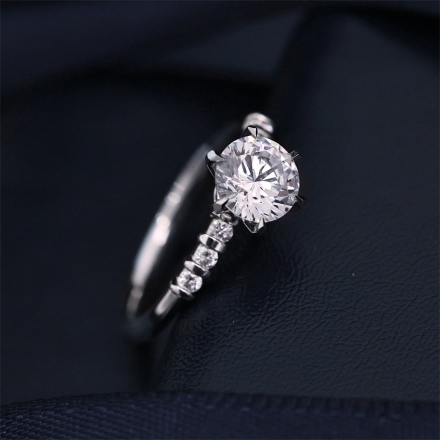 14k Gold 1.00 Ct Natural H Diamond Ring - 4