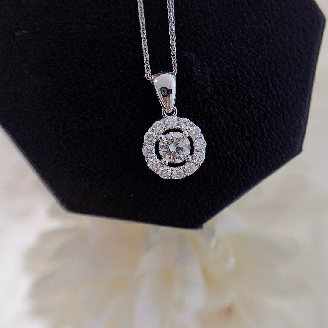 14k Gold 0.51 Ctw Natural H Diamond Necklace - 2