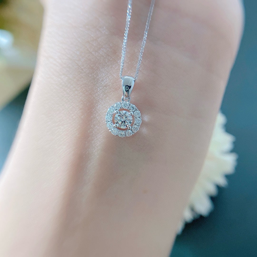 14k Gold 0.51 Ctw Natural H Diamond Necklace - 4