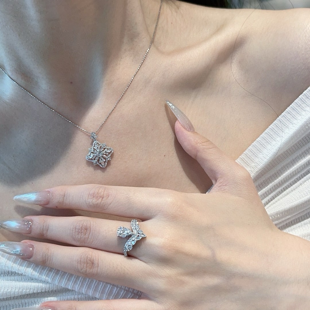 14k Gold 1.60 Ct Natural H Diamond Jewelry Set - 5