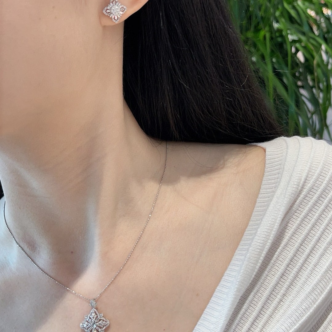 14k Gold 1.60 Ct Natural H Diamond Jewelry Set - 8