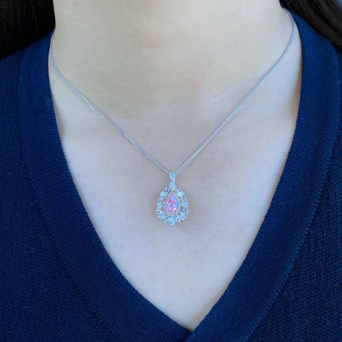 Gia Certified 14k Gold 2.33 Ctw Natural Pink Diamond & Diamond Ring/pendant( Without Chain ) - 3