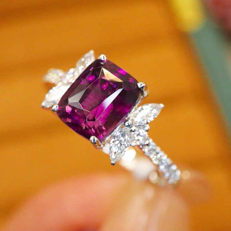 14k Gold 2.27 Ctw Natural Spinel & Diamond Ring - 3