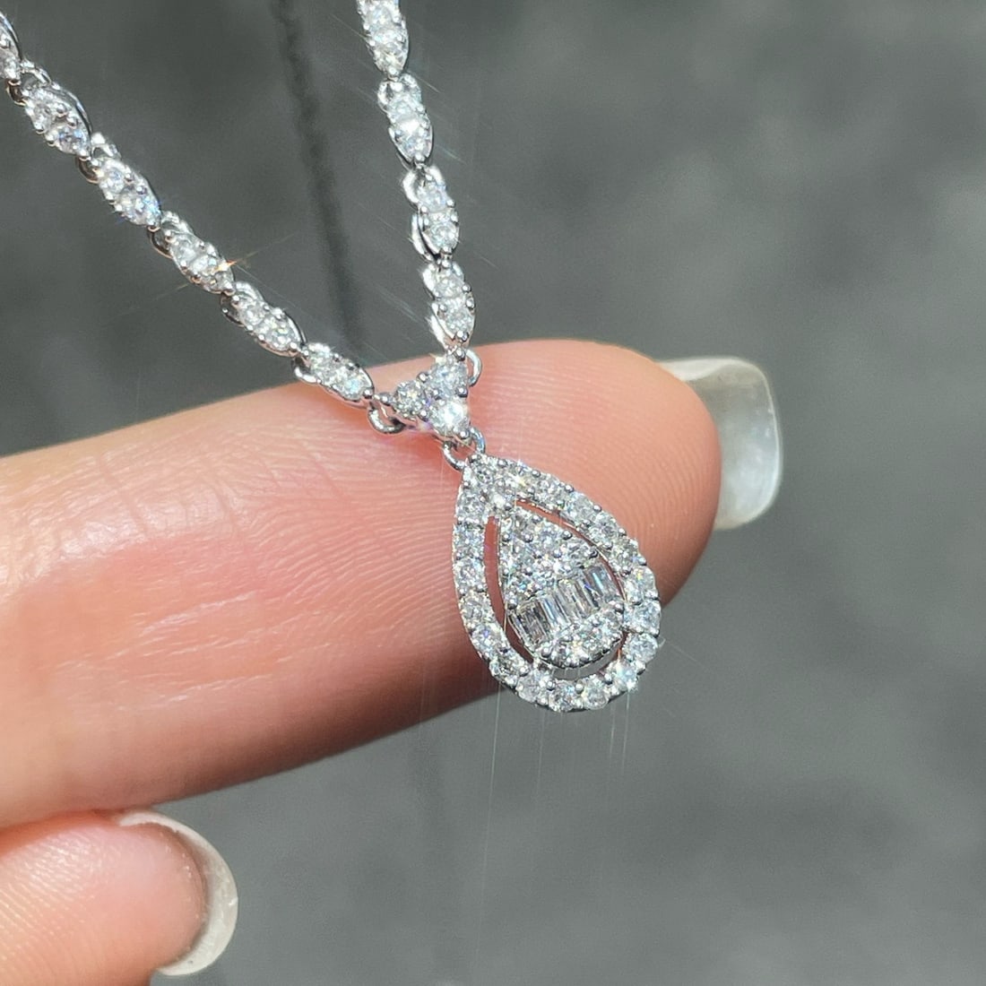 14k Gold 0.5 Ct Natural H Diamond Necklace - 2