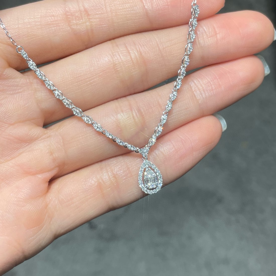 14k Gold 0.5 Ct Natural H Diamond Necklace - 3