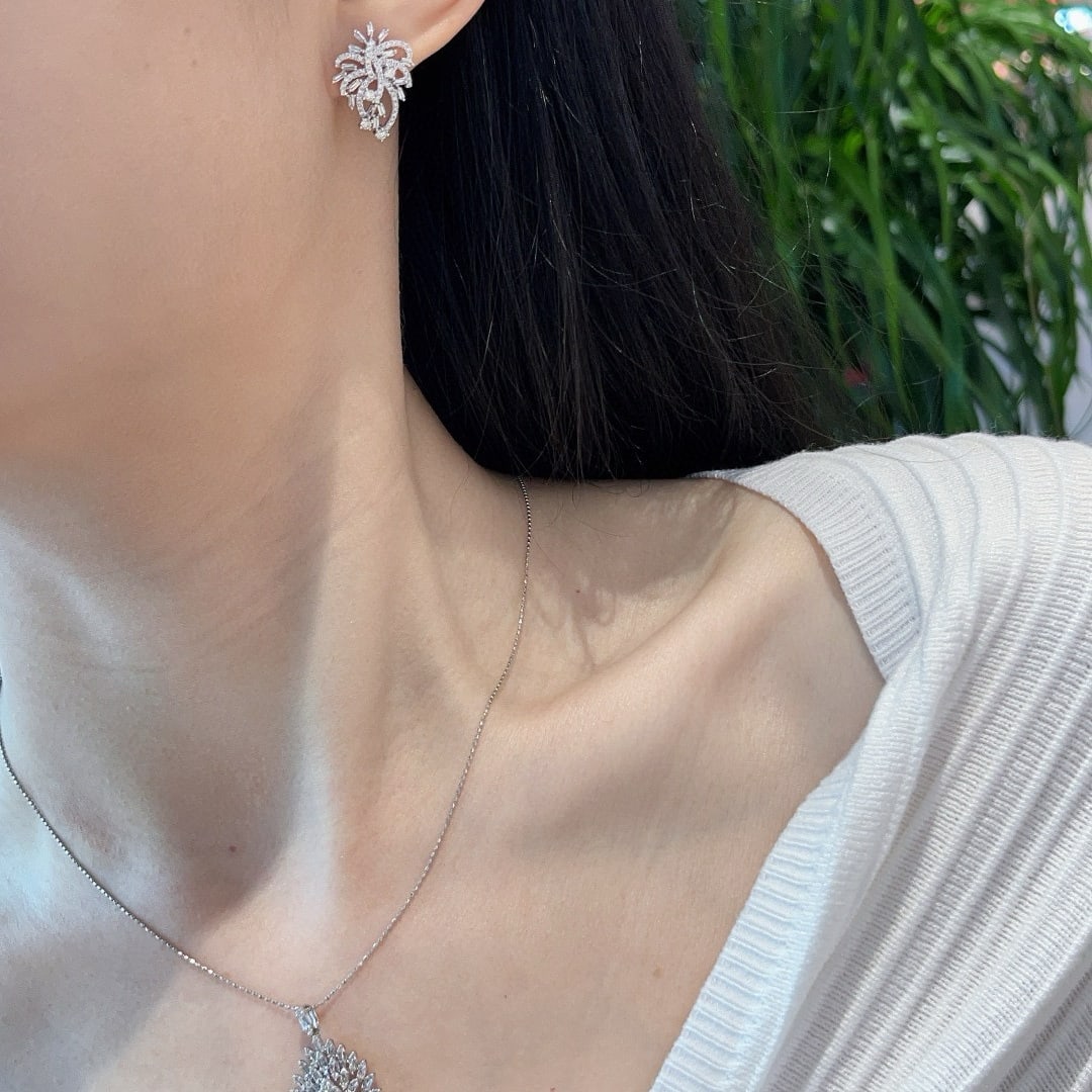 14k Gold 2.20 Ct Natural H Diamond Jewelry Set - 5