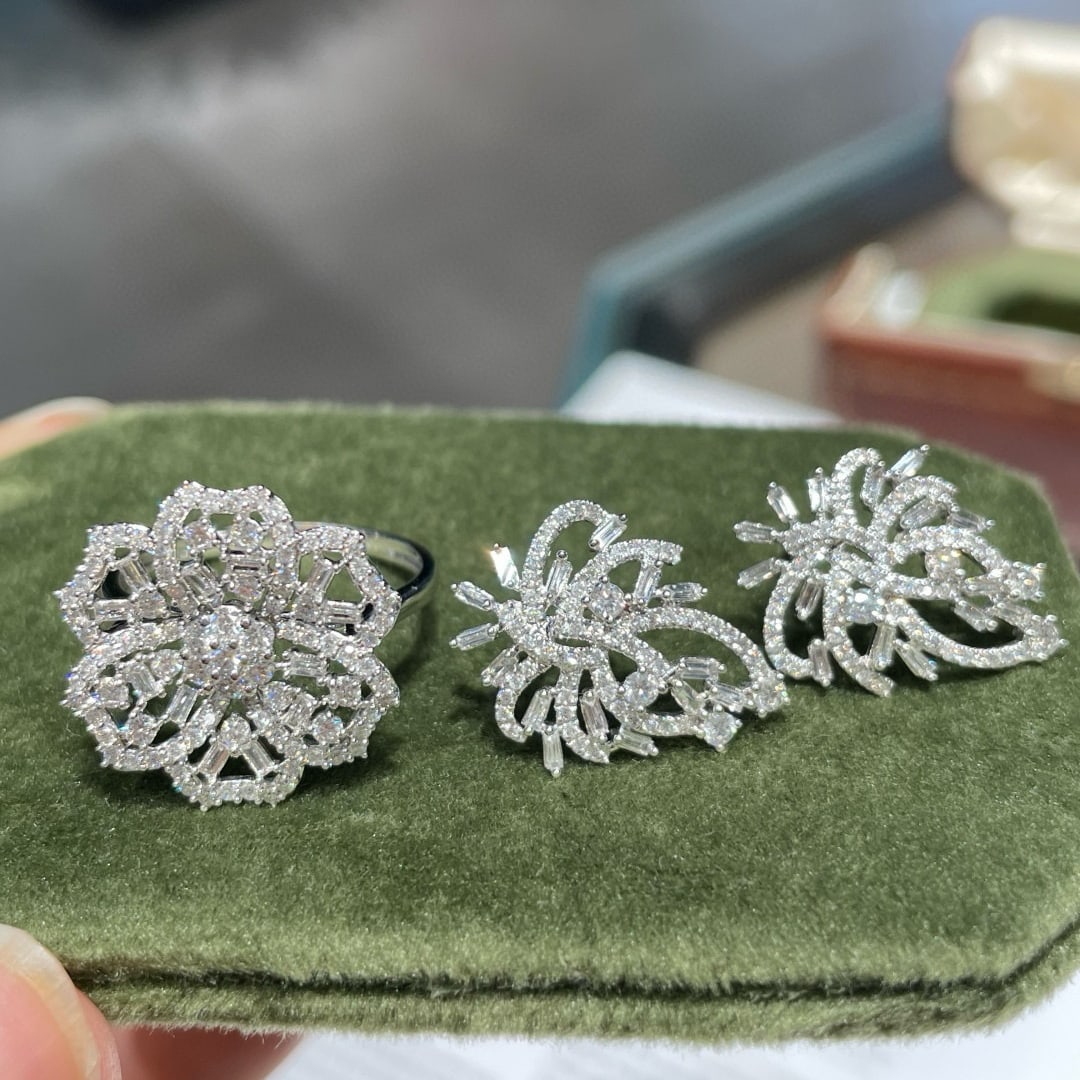 14k Gold 2.20 Ct Natural H Diamond Jewelry Set - 6