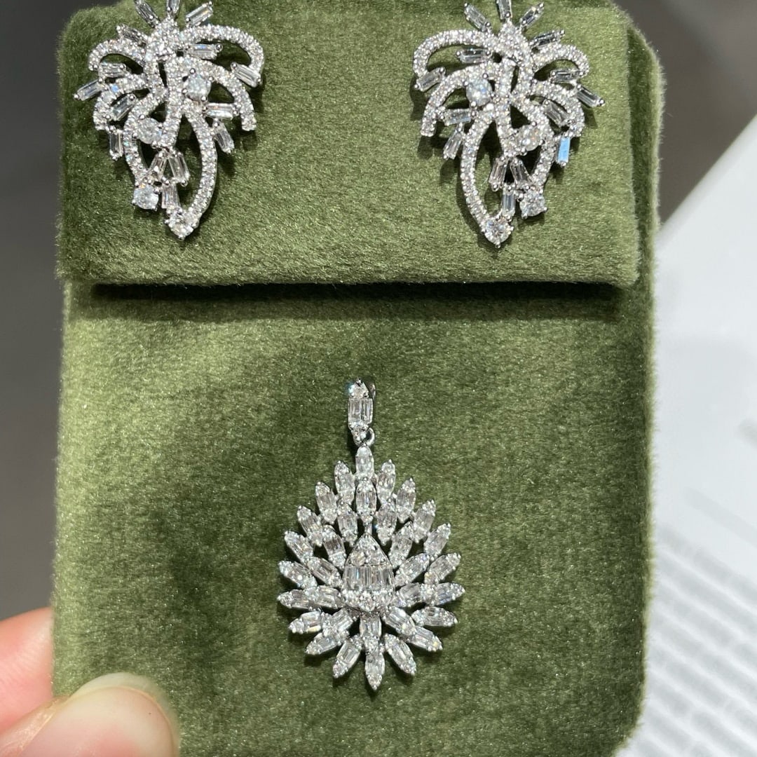 14k Gold 2.20 Ct Natural H Diamond Jewelry Set - 9