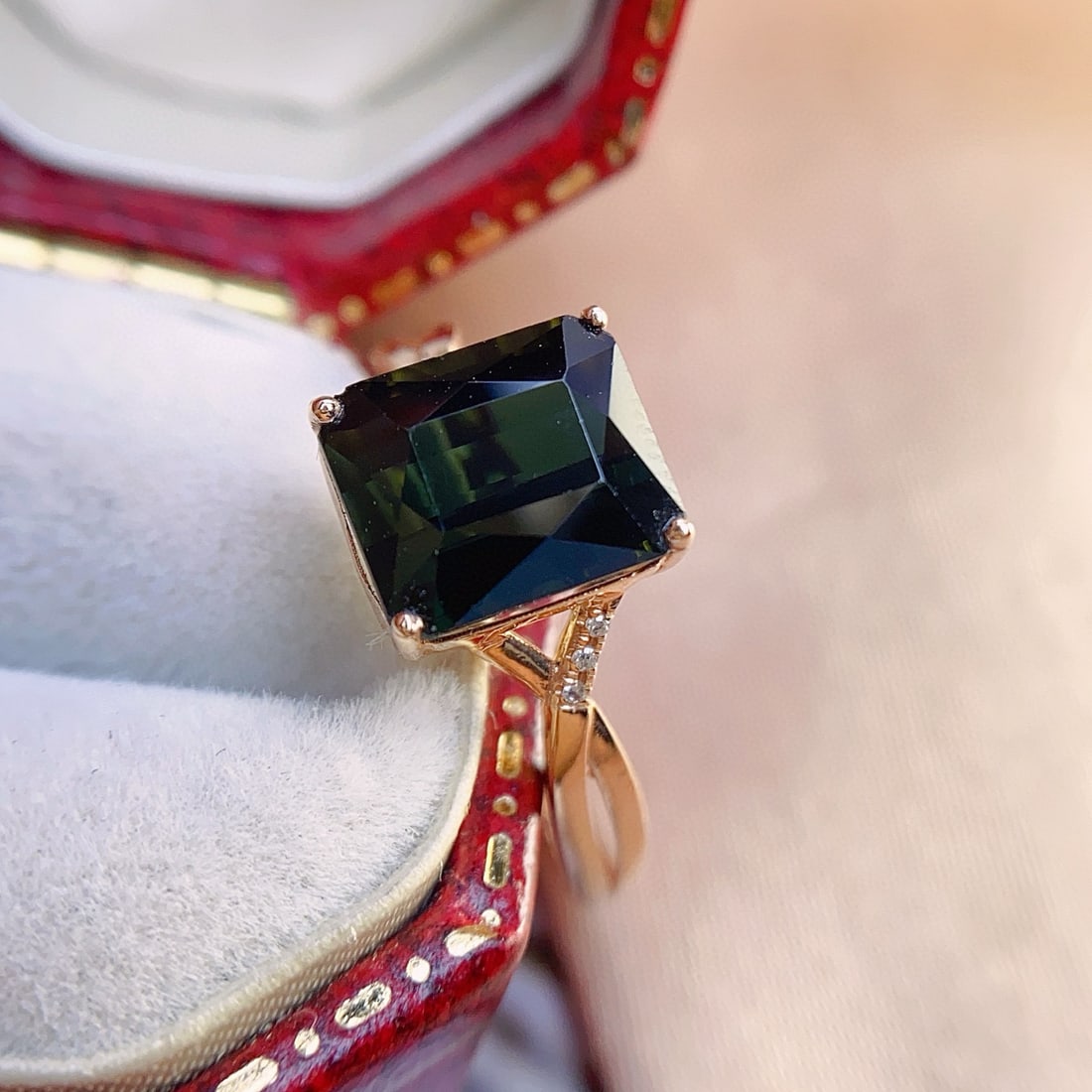 14k Gold 2.55 Ct Natural Tourmaline & Diamond Ring - 3