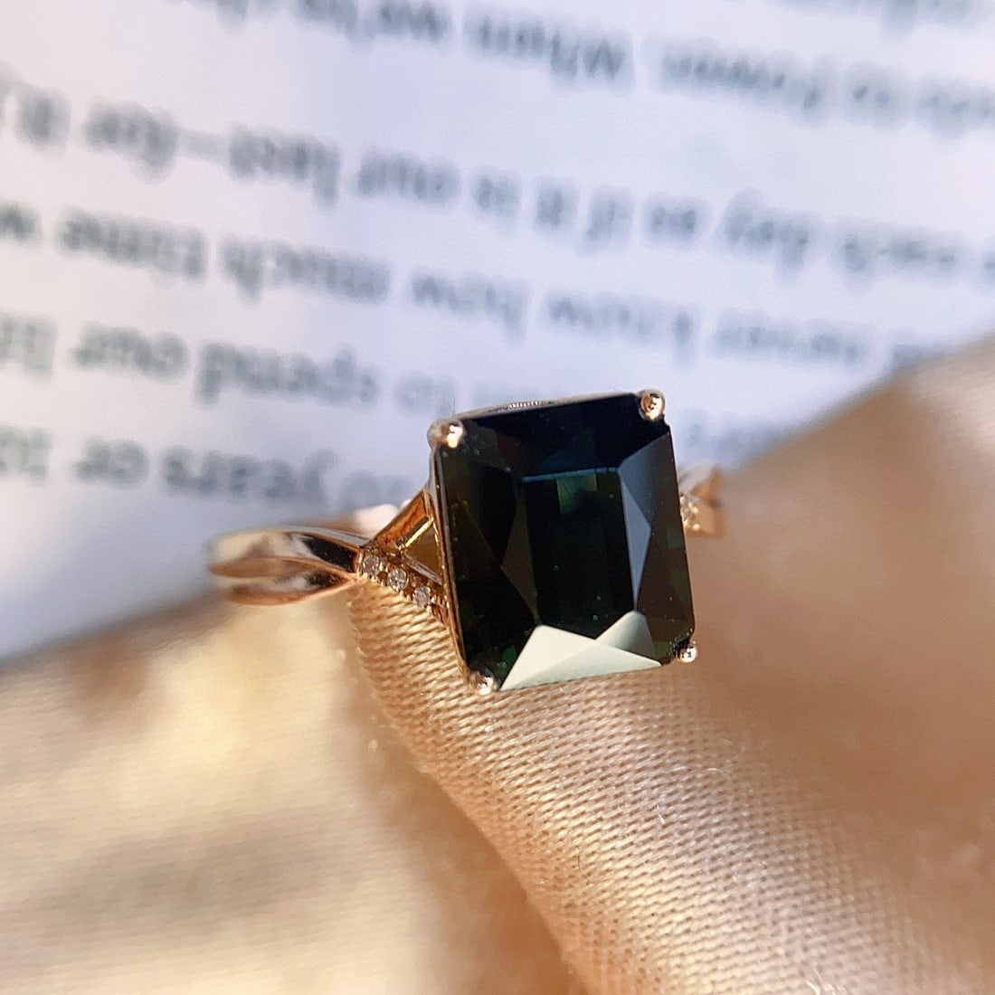 14k Gold 2.55 Ct Natural Tourmaline & Diamond Ring - 5