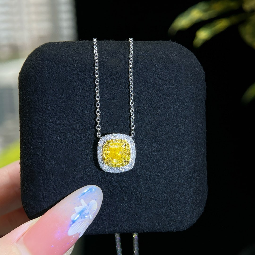 14k Gold 5.16 Ctw Natural Yellow Diamond & Diamond Jewelry Set - 3