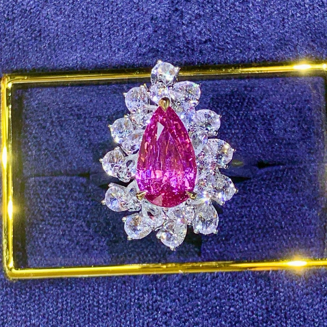 14k Gold 2.04 Ctw Natural Sapphire & Diamond Ring/pendant( Without Chain ) - 2