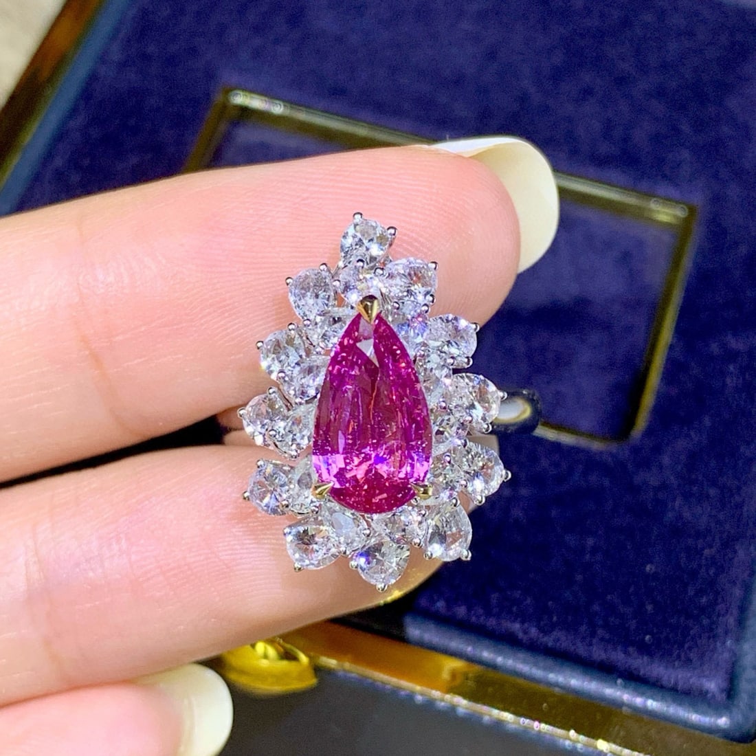14k Gold 2.04 Ctw Natural Sapphire & Diamond Ring/pendant( Without Chain ) - 3