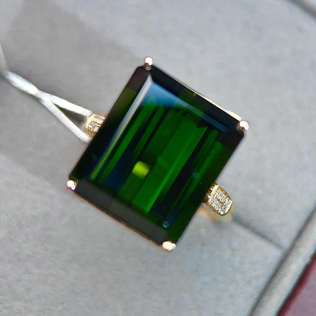 14k Gold 13.96 Ctw Natural Tourmaline & Diamond Ring - 3