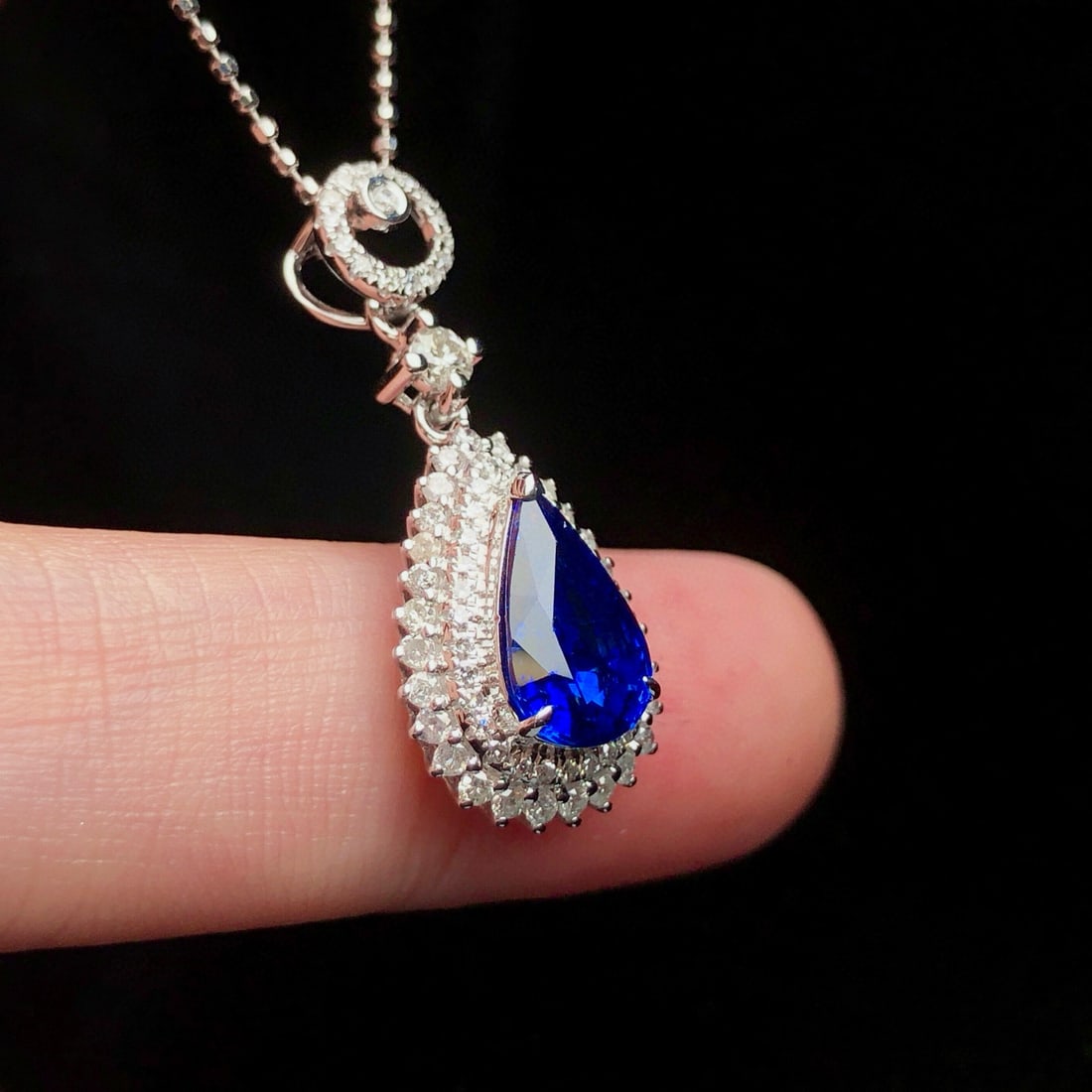 14k Gold 1.96 Ctw Natural Sapphire & Diamond Pendant( Without Chain ) - 5