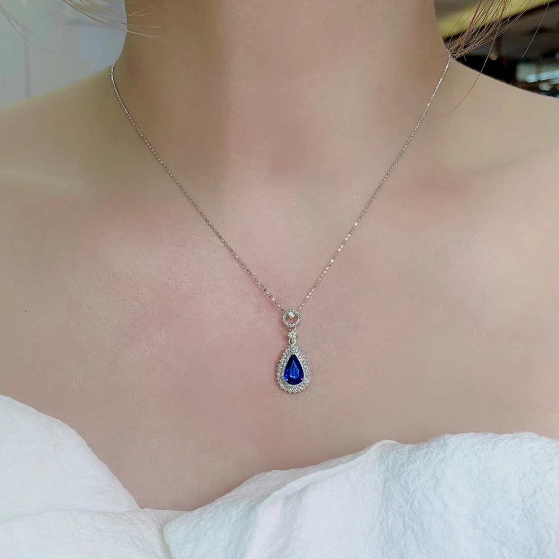 14k Gold 1.96 Ctw Natural Sapphire & Diamond Pendant( Without Chain ) - 6