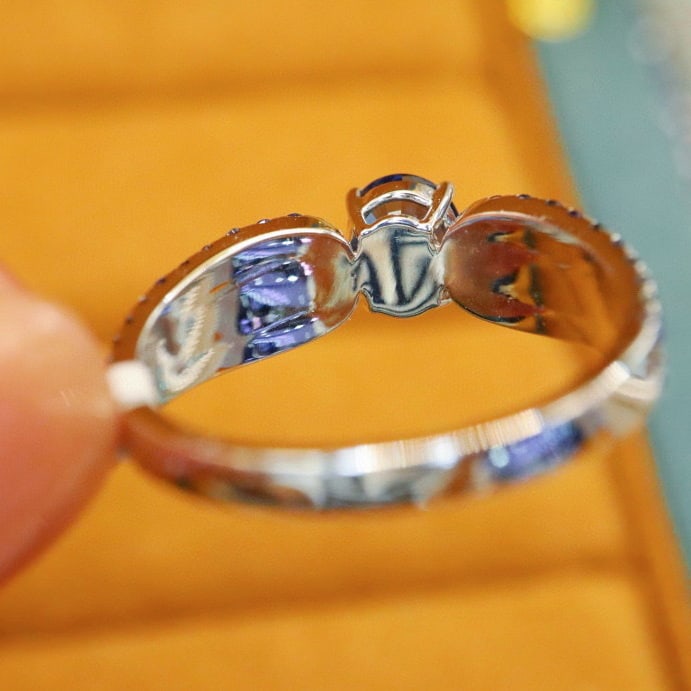 14k Gold 1.41 Ctw Natural Sapphire & Diamond Ring - 4