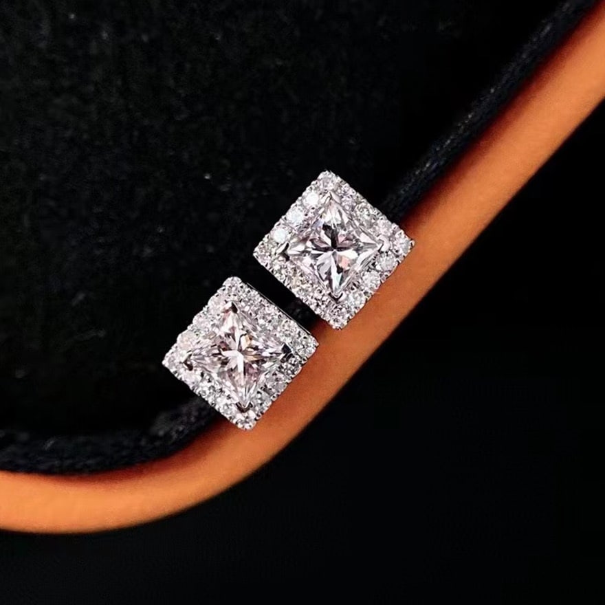 14k Gold 0.30 Ct Natural F-g Diamond Earrings - 2