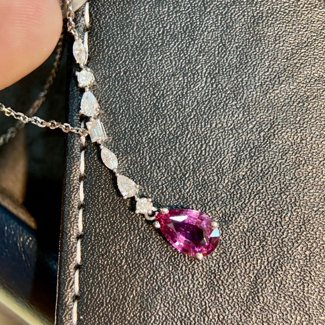14k Gold 1.92 Ctw Natural Sapphire & Diamond Necklace - 2