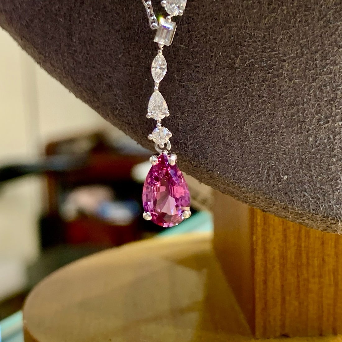 14k Gold 1.92 Ctw Natural Sapphire & Diamond Necklace - 7