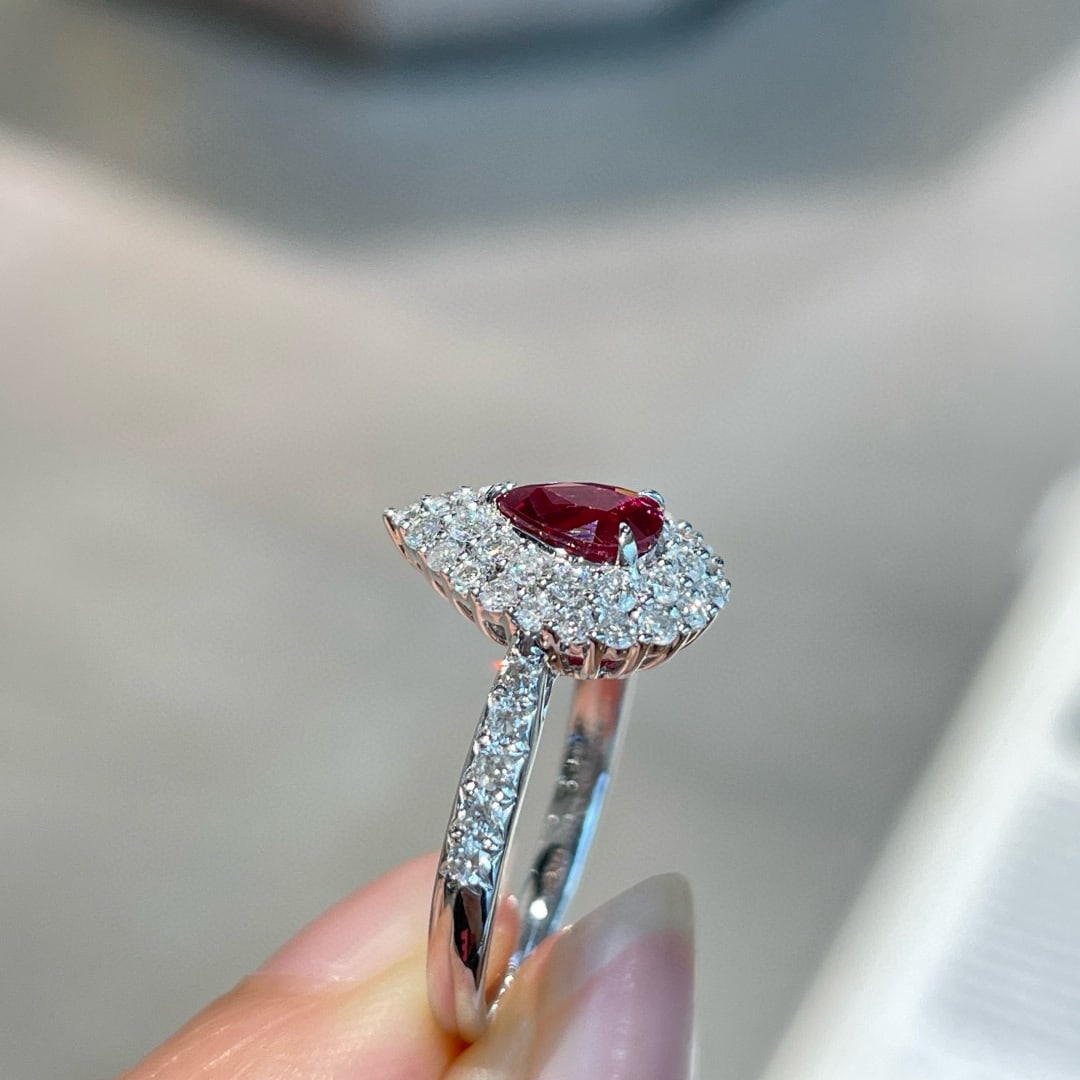 14k Gold 0.60 Ct Natural Ruby & Diamond Ring - 2