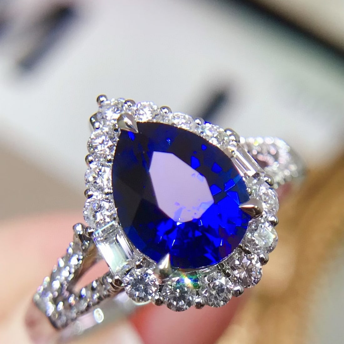 14k Gold 2.12 Ctw Natural Sapphire & Diamond Ring/pendant( Without Chain ) - 3