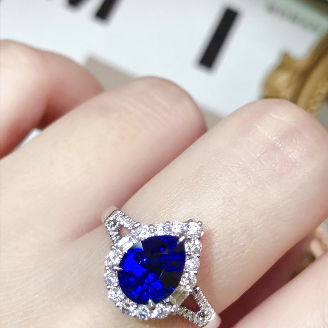 14k Gold 2.12 Ctw Natural Sapphire & Diamond Ring/pendant( Without Chain ) - 4