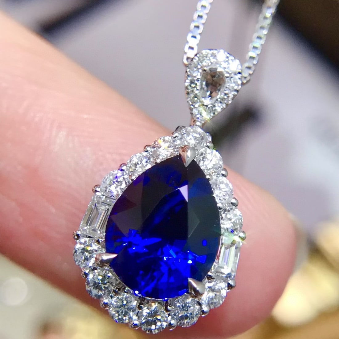 14k Gold 2.12 Ctw Natural Sapphire & Diamond Ring/pendant( Without Chain ) - 7