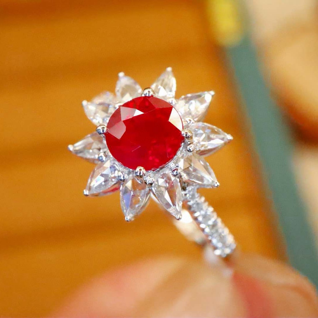 14k Gold 1.43 Ctw Natural Ruby & Diamond Ring - 3