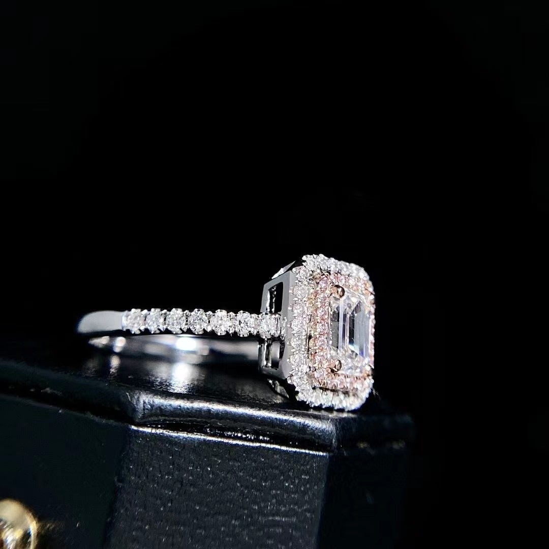 Gia Certified 14k Gold 0.50 Ct Natural D Si2 Emerald Diamond Ring - 5