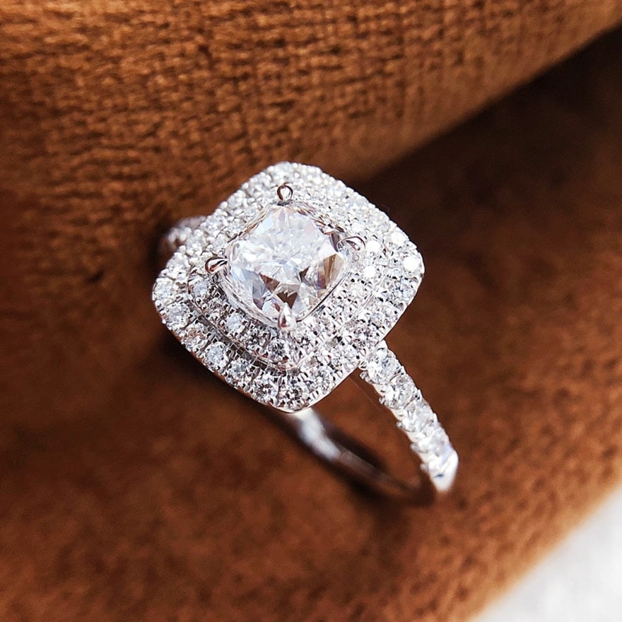 Gia Certified 14k Gold 1.00 Ct Natural D Vvs2 Cushion Diamond Ring - 2