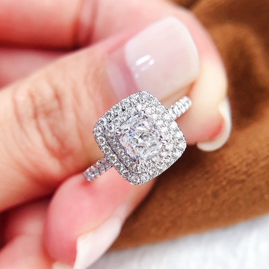 Gia Certified 14k Gold 1.00 Ct Natural D Vvs2 Cushion Diamond Ring - 3