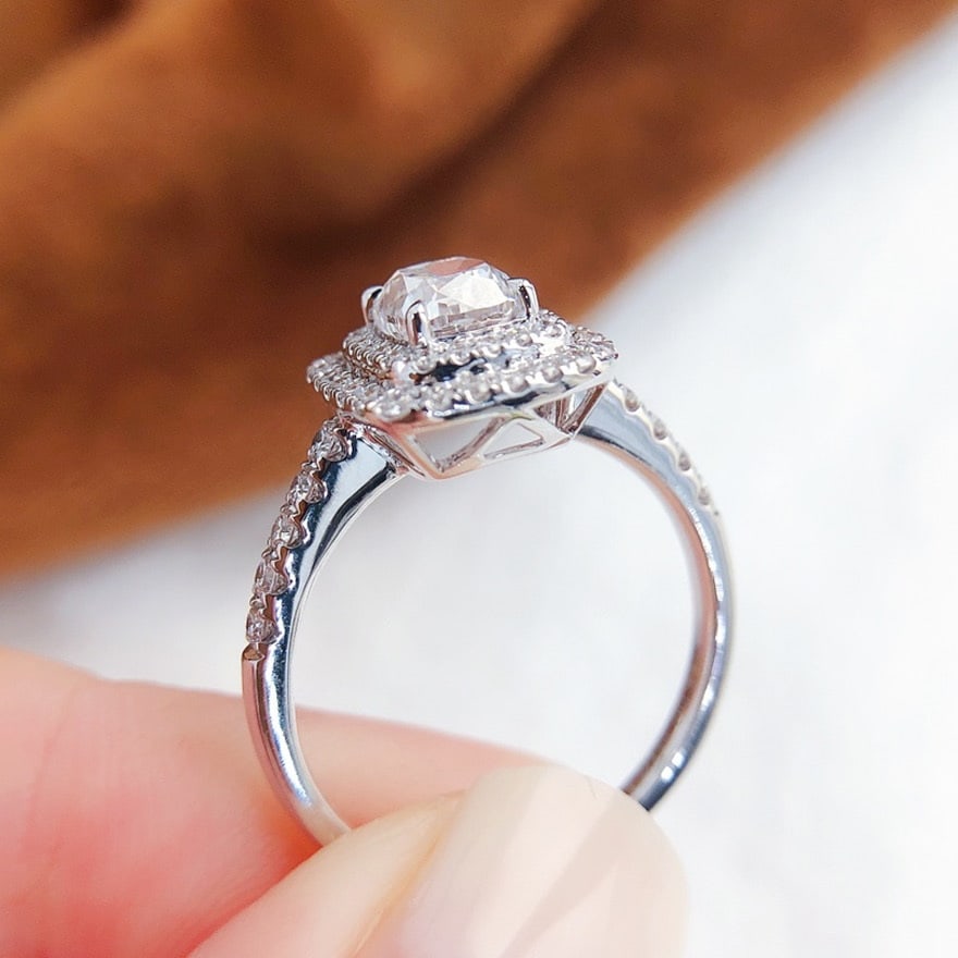 Gia Certified 14k Gold 1.00 Ct Natural D Vvs2 Cushion Diamond Ring - 5