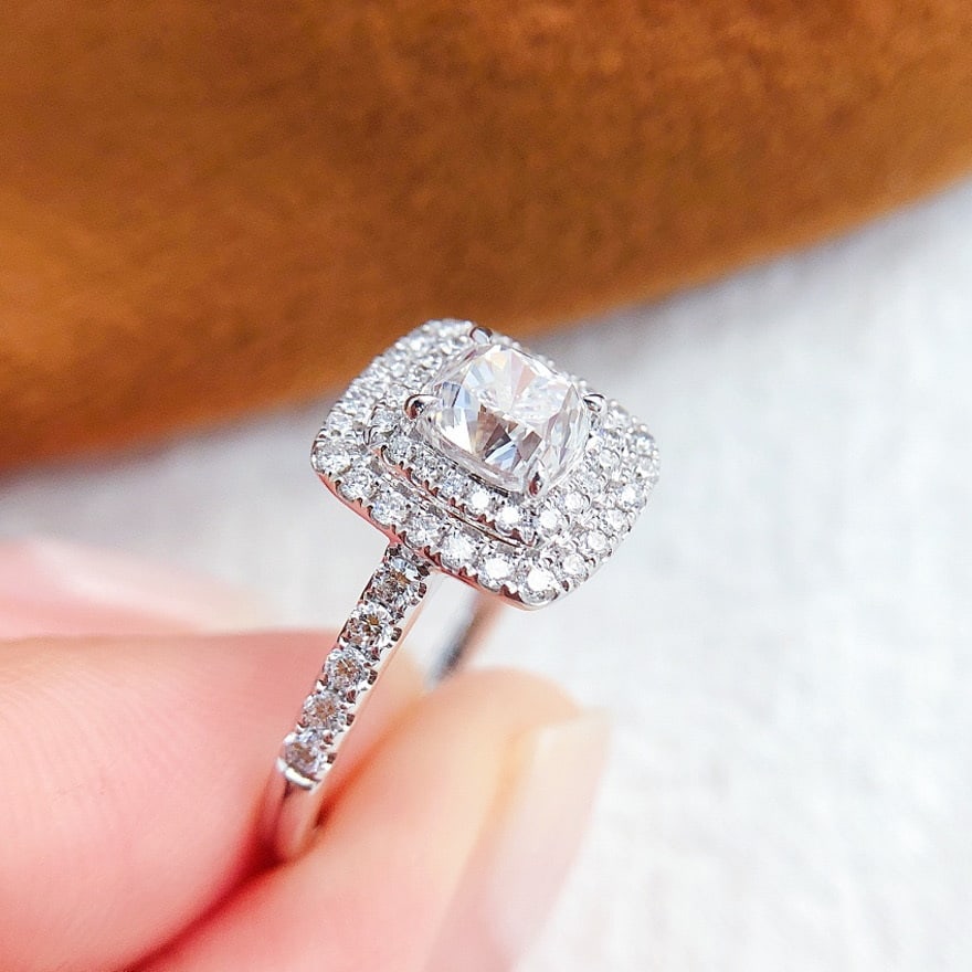 Gia Certified 14k Gold 1.00 Ct Natural D Vvs2 Cushion Diamond Ring - 6