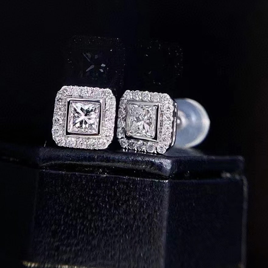 14k Gold 0.33 Ct Natural F-g Diamond Earrings - 2