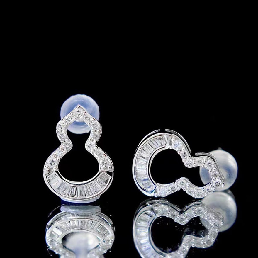 14k Gold 0.38 Ct Natural H Diamond Earrings - 2