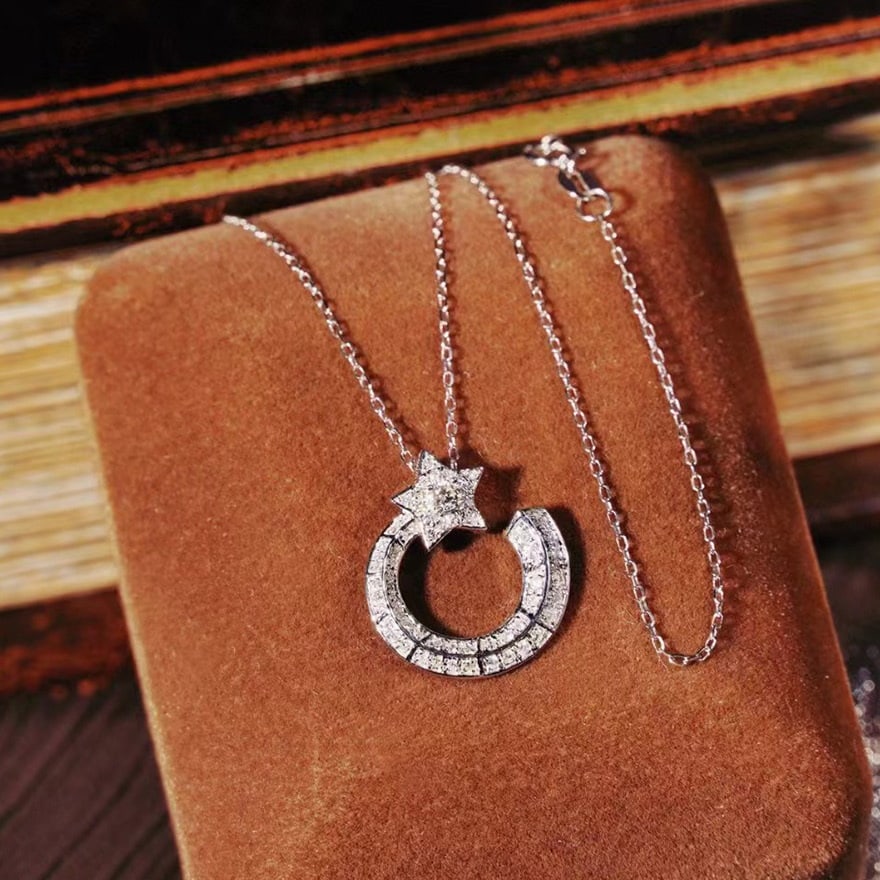 14k Gold 0.38 Ct Natural H Diamond Necklace: Ref:231064238 // gold content:14k gold // main gemstone:diamond // shape:round // carat weight:0. 38ct // clarity grade:vs-si // color:h // treatment:natural // cut grade:g // Low Estimate: 2400