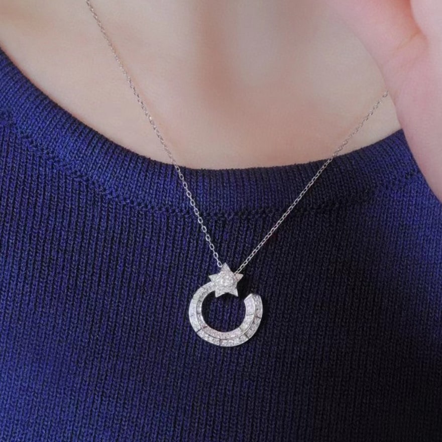 14k Gold 0.38 Ct Natural H Diamond Necklace - 3