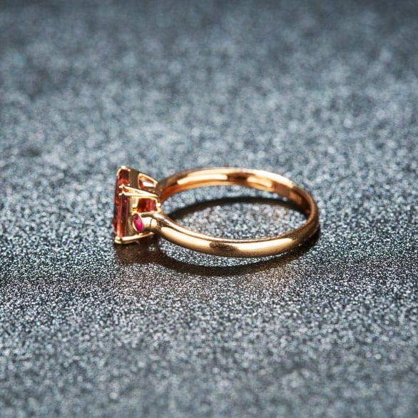 14k Gold 1.73 Ct Natural Tourmaline & Ruby Ring - 4