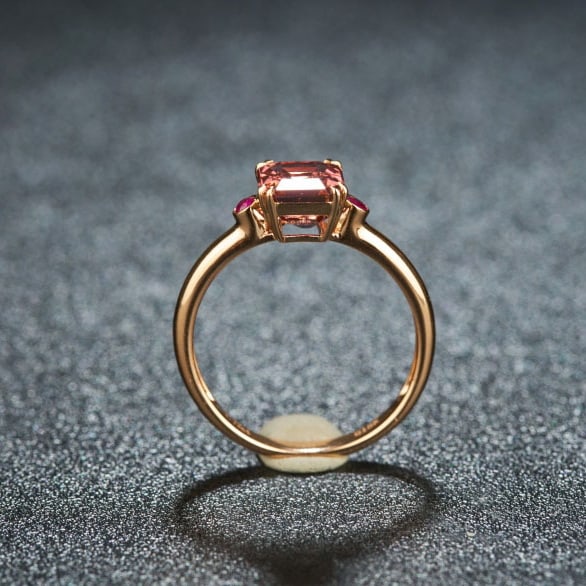 14k Gold 1.73 Ct Natural Tourmaline & Ruby Ring - 6