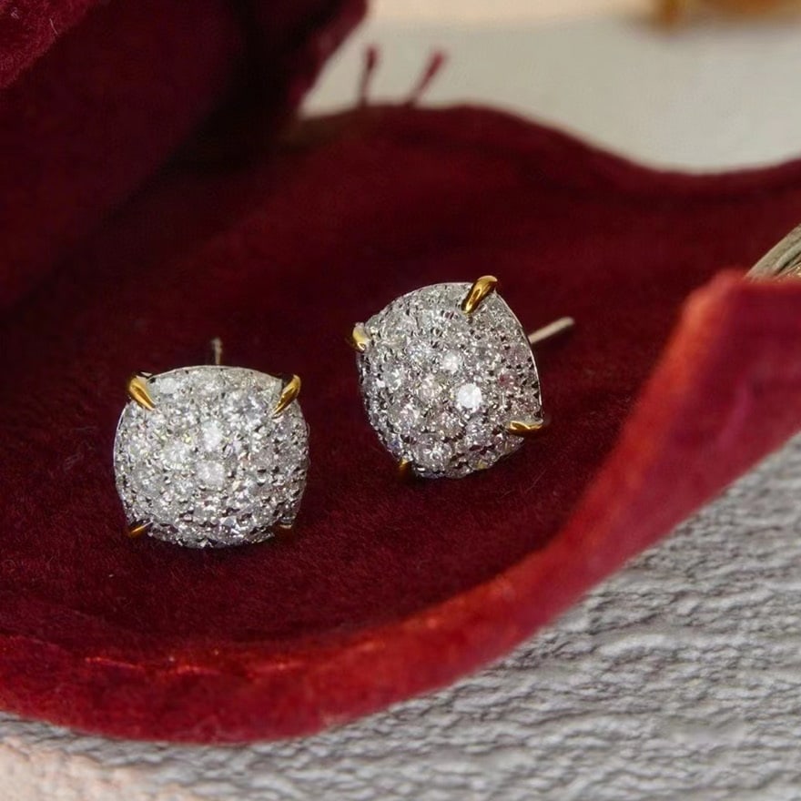 14k Gold 0.66 Ct Natural H Diamond Earrings - 2