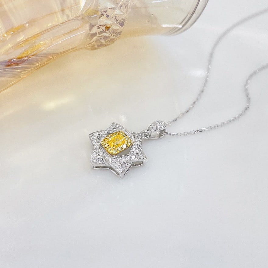 14k Gold 0.43 Ct Natural Color Diamond Pendant( Without Chain ) - 4