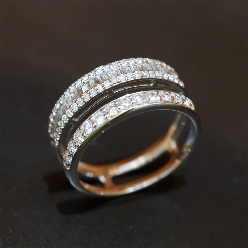 14k Gold 0.75 Ct Natural H Diamond Ring: Ref:231064247 // gold content:14k gold // ring size:7. 25us // // main gemstone:diamond // shape:multiply // carat weight:0. 75ct // clarity grade:vs-si // color:h // treatment:natural // Low