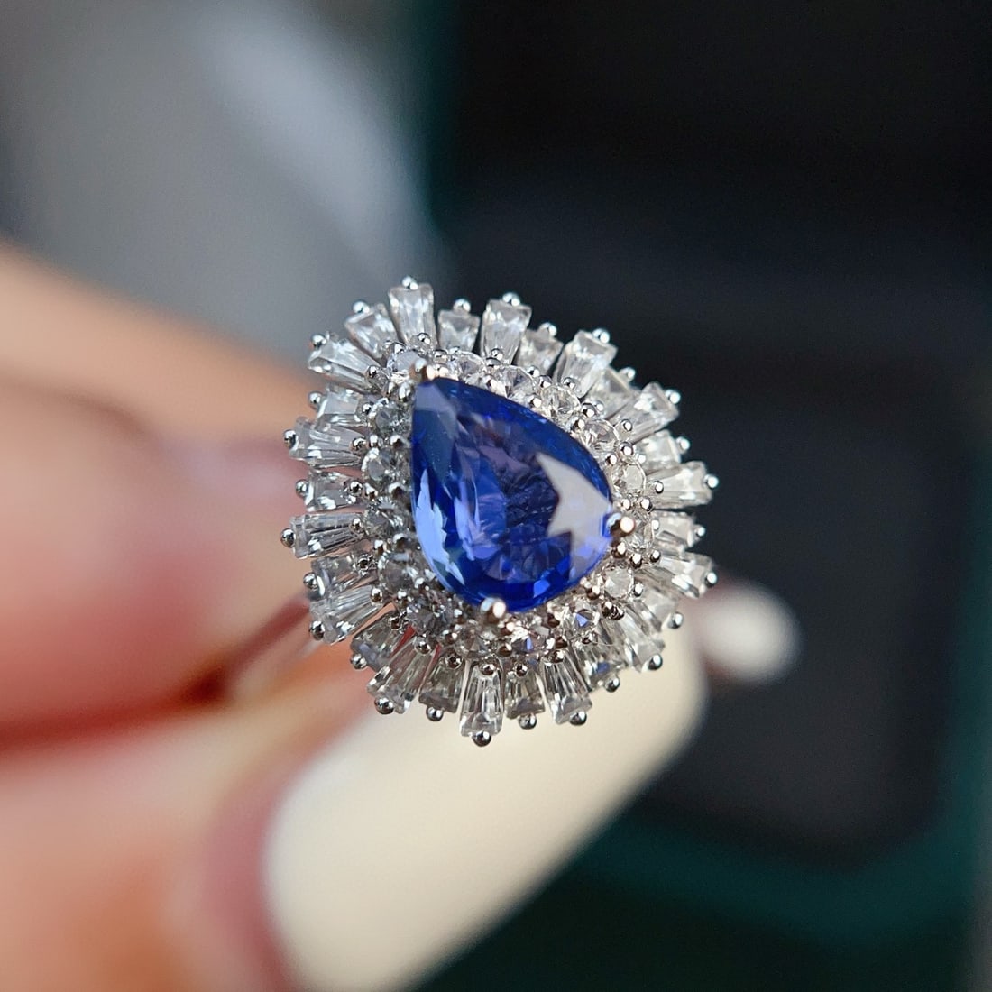 14k Gold 1.15 Ct Natural Sapphire & Diamond & Sapphire Ring/pendant( Without Chain ) - 3
