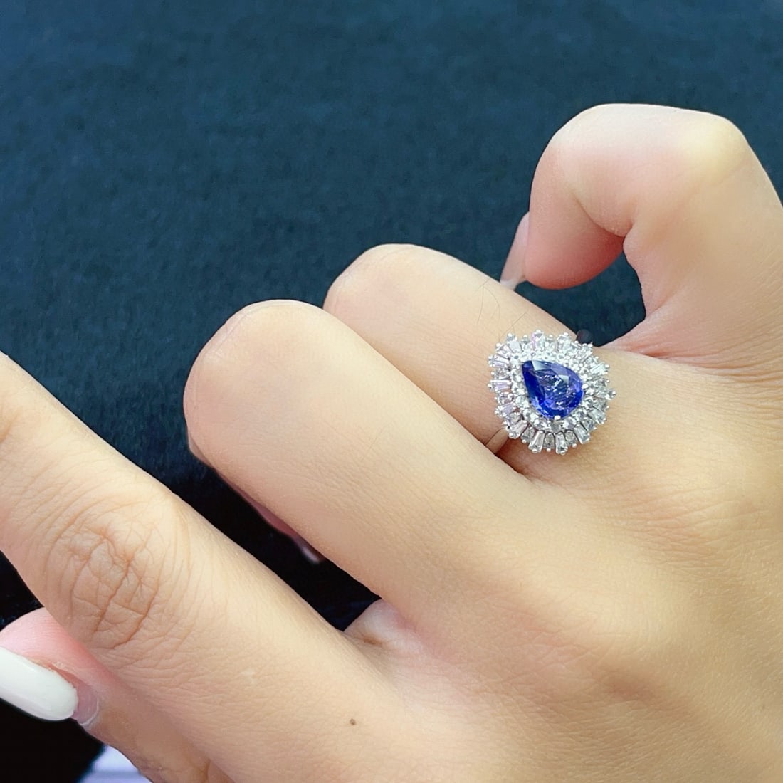 14k Gold 1.15 Ct Natural Sapphire & Diamond & Sapphire Ring/pendant( Without Chain ) - 6