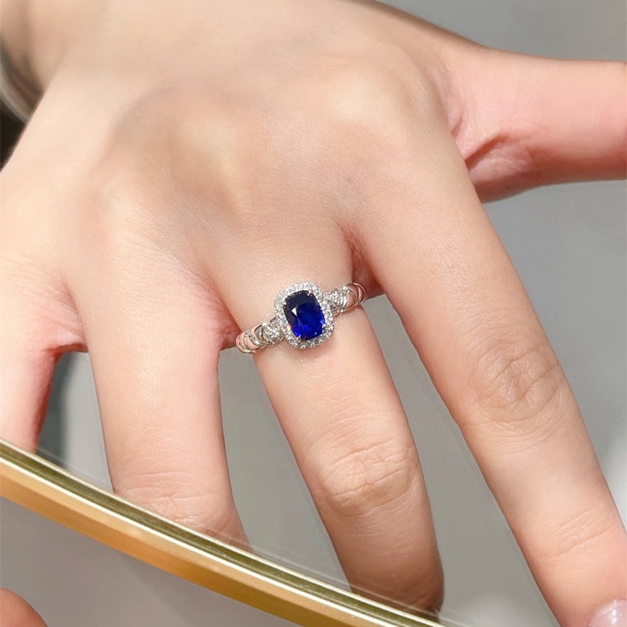 14k Gold 1.18 Ctw Natural Sapphire & Diamond Ring - 5